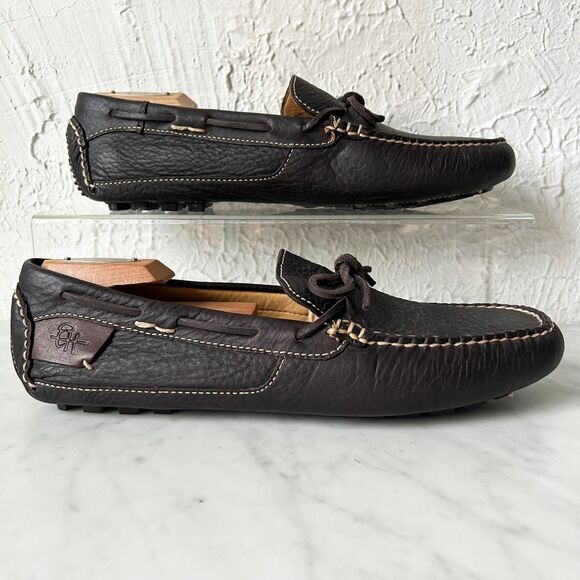 Ernest Hemingway Driving Moccasins Loafers Brown Pebbled Leather-Mens Size 11.5 - Picture 1 of 8